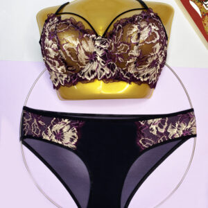 ⁨ست تور گازاعلا فنردار(رنگ بنفش طلایی)