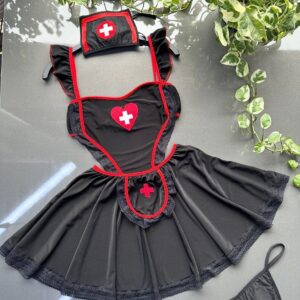 کاستوم پرستاری ۳ تیکه(با کلاه و شورت)